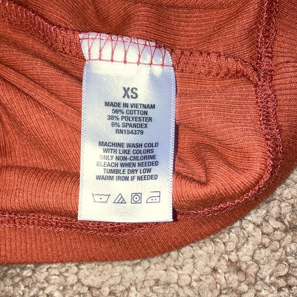 Aeropostale Orange Ruched Button Down Crop Top Size xs - Picture 3 of 6